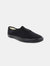 Adults Unisex Gusset Black Canvas Sneakers - Black