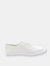 Adults Unisex Lace Up White Canvas Gym Plimsolls - White