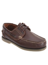 Boys Moccasin Boat Shoes - Brown - Brown