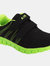 Dek Childrens/Kids Air Sprint Touch Fastening Lightweight Jogger Sneakers (Black/Lime) (12 Child US) - Black/Lime