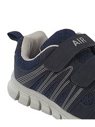 Dek Childrens/Kids Air Sprint Touch Fastening Lightweight Jogger Sneakers (Navy/Gray) (13 Child US)