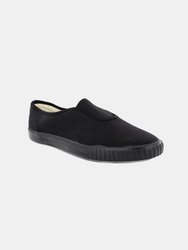 Kids Unisex Junior Gusset Black Canvas Plimsolls