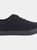 Mens 4 Eye Black Canvas Deck Shoes - Black