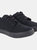 Mens 4 Eye Black Canvas Deck Shoes - Black