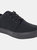 Mens 4 Eye Black Canvas Deck Shoes - Black - Black