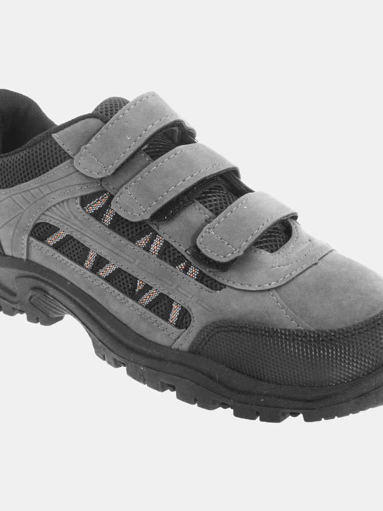 Mens Ascend Triple Touch Fastening Trek Hiking Trail Shoes - Gray/Black - Gray/Black