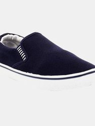 Mens Gusset Casual Canvas Yachting Shoes