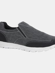 Mens Memory Foam Slip On Shoes - Black - Black