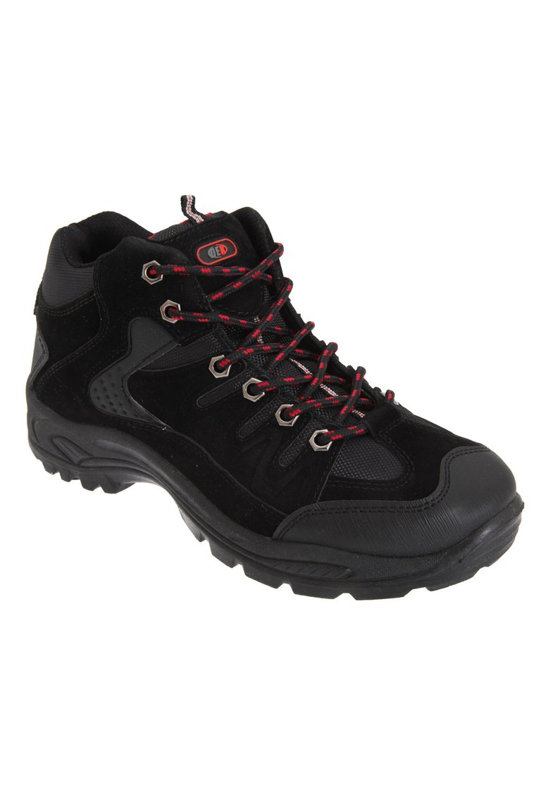 Mens Ontario Lace-Up Hiking Trail Boots - Black - Black