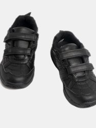 PDQ Kids Unisex Fusion Touch Fastening Sport Trainers - Black