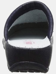 San Malo Womens/Ladies Coated Leather Clogs - Navy Blue