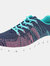 Superlight Womens/Ladies Starlight Memory Foam Sneakers - Navy/Aqua/Fuchsia