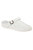 Unisex Swivel Bar Coated Leather Clogs - White - White