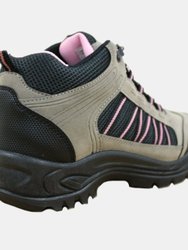 Womens/Ladies Grassmere Lace-Up Ankle Trek & Trail Boots - Gray/Pink