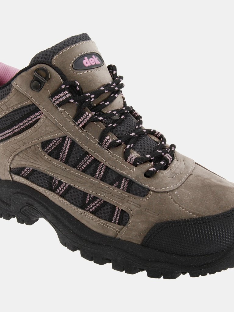 Womens/Ladies Grassmere Lace-Up Ankle Trek & Trail Boots - Gray/Pink - Gray/Pink
