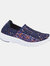 Womens/Ladies Interlaced Lightweight Memory Foam Shoes - Purple/Navy - Purple/Navy