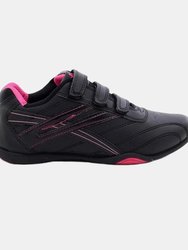 Womens/Ladies Raven 3 Touch Fastening Sneakers - Black/Fuchsia