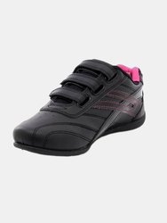 Womens/Ladies Raven 3 Touch Fastening Sneakers - Black/Fuchsia