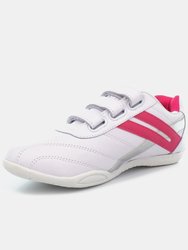 Womens/Ladies Raven 3 Touch Fastening Sneakers - White/Fuchsia