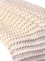 Organic Cotton Chunky Knit Throw Ivory