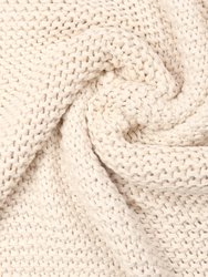 Organic Cotton Chunky Knit Throw Ivory