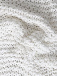 Organic Cotton Chunky Knit Throw Softwhite