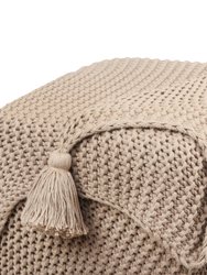 Organic Cotton Chunky Knit Throw Stone