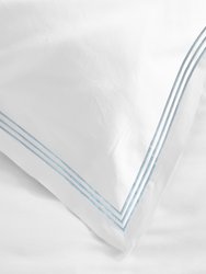 Organic Cotton Embroidered Duvet Set - Light Blue