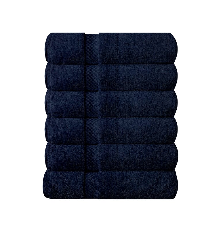Organic Cotton Feather Touch Hand Towel, Insignia Blue (Pack of 6) - Insignia Blue
