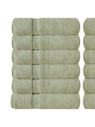 Organic Cotton Feather Touch Wash Cloth, (Pack of 12) - Green Tint