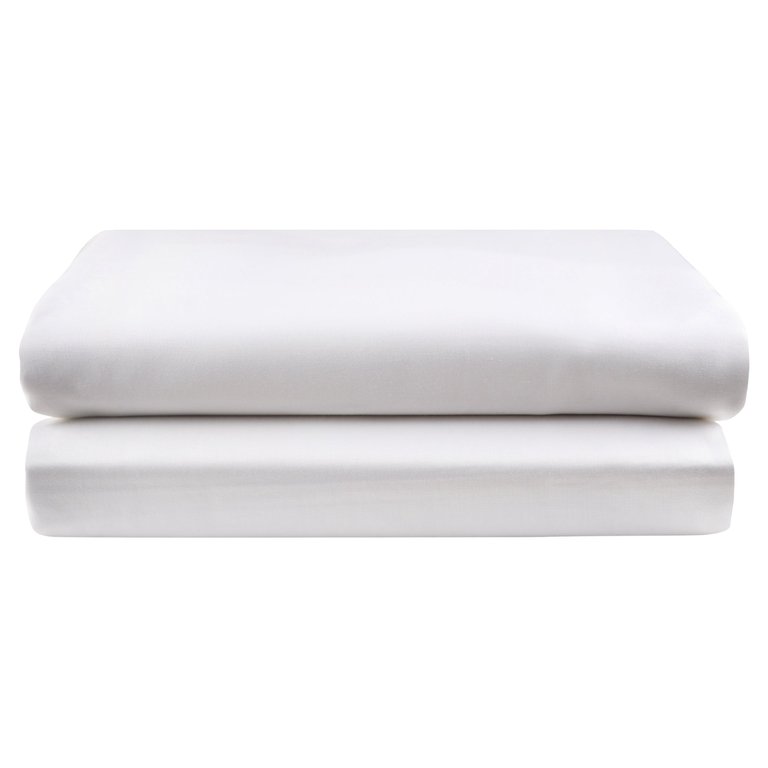 Organic Cotton Percale Fitted Sheet - White