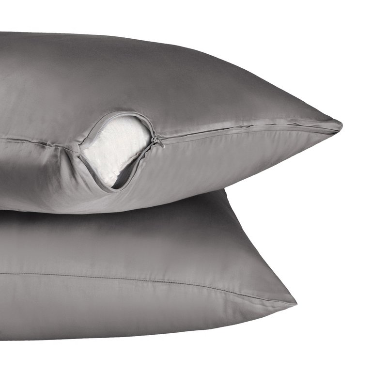 Organic Cotton Pillowcase Pair - Darkgrey