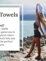 Sunset Beach Towels certified to the GOTS and Vegan org Standards