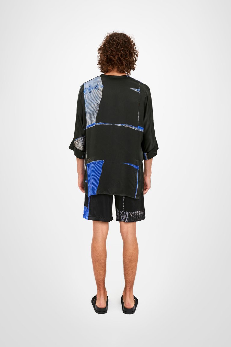 Marius Short Abstract Black-Indigo