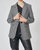 Sasso Fishbone Blazer In Dark Grey