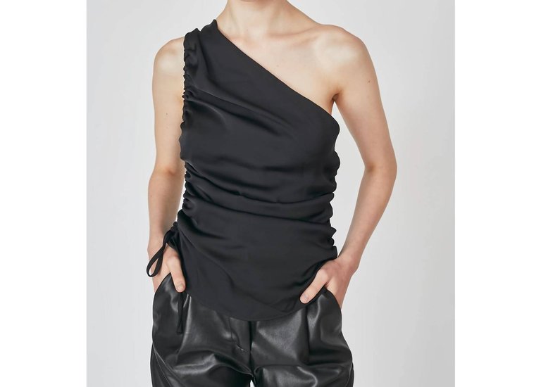 Tonelli One Shoulder Sleeveless Top In Black - Black