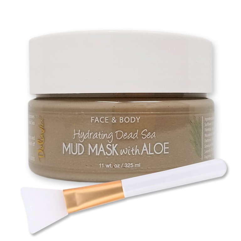 11 oz Hydrating Face & Body Mud Mask with Brush Applicator