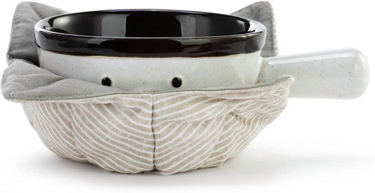 Snowman Soup Crock & Bowl Cozy In White Snowman