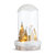 Winter Home Cloche Vignette In White/Gold