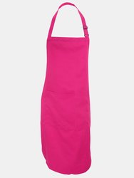 Dennys Adults Unisex Catering Bib Apron With Pocket (Hot Pink) (One Size) (One Size) (One Size) - Hot Pink