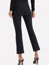 Crop Flare Trousers In Black