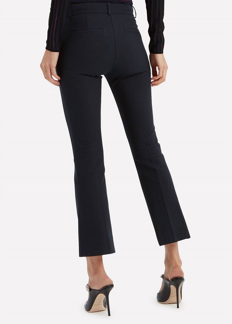 Crop Flare Trousers In Black