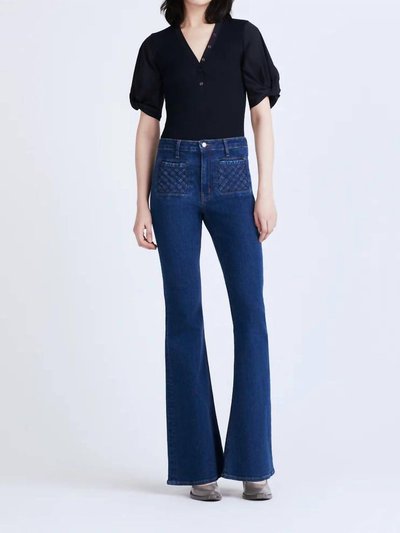 Derek Lam 10 Crosby High Rise Flare Jean With Woven Pockets In Atlantic product