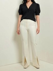 Maeve Front Slit Trousers In Soft White - Soft White