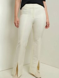 Maeve Front Slit Trousers In Soft White