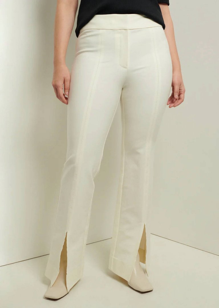 Maeve Front Slit Trousers In Soft White