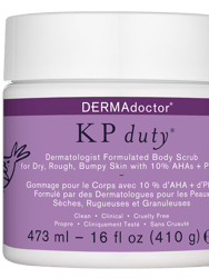 KP Duty Body Scrub Exfoliant for Keratosis Pilaris and Dry, Rough, Bumpy Skin with 10% AHAs + PHAs