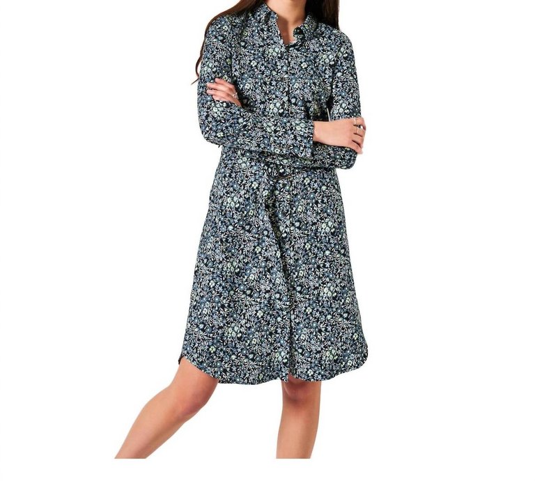 Petit Fleur Print Kaja Shirt Dress In Petit Fleur - Petit Fleur