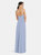 Adjustable Strap Wrap Bodice Maxi Dress with Front Slit