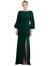 Bishop Sleeve Open-Back Trumpet Gown with Scarf Tie - 3086 - Evergreen